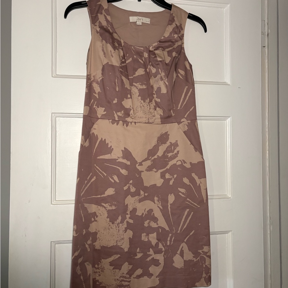 LOFT Floral Mini Dress - Brown and Tan